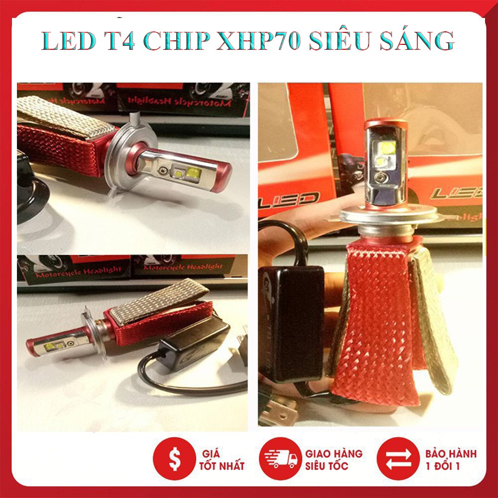 Đèn pha led t4 chíp xhp70 siêu sáng -giá 1 bóng