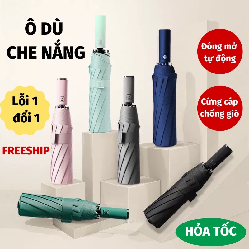 (CÒN ÍT XẢ KHO) Ô tự động 2 chiều gấp gọn che mưa nắng tự động xuất Nhật - Dù tự động gấp gọn đi mưa, chống tia UV, tự động bật mở, khung thép cao cấp , chắc chắn