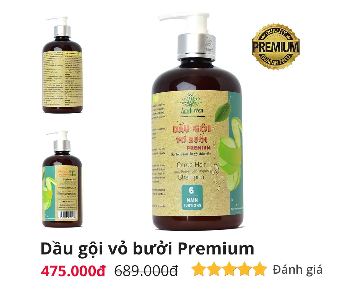 [HCM]Dầu Gội Vỏ Bưởi Cao Cấp Premium Amegreen 600ml hỗ trợ giảm rụng tóc, kích thích mọc tóc, dưỡng tóc