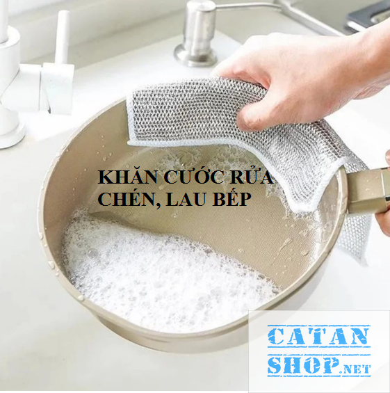 Khăn thép cọ xoong nồi, cọ bếp, cọ rửa bát đĩa Bùi nhùi sắt thấm hút tốt dễ dàng chùi rửa vết bẩn nhỏ không rỉ GD797-Kruachenkc