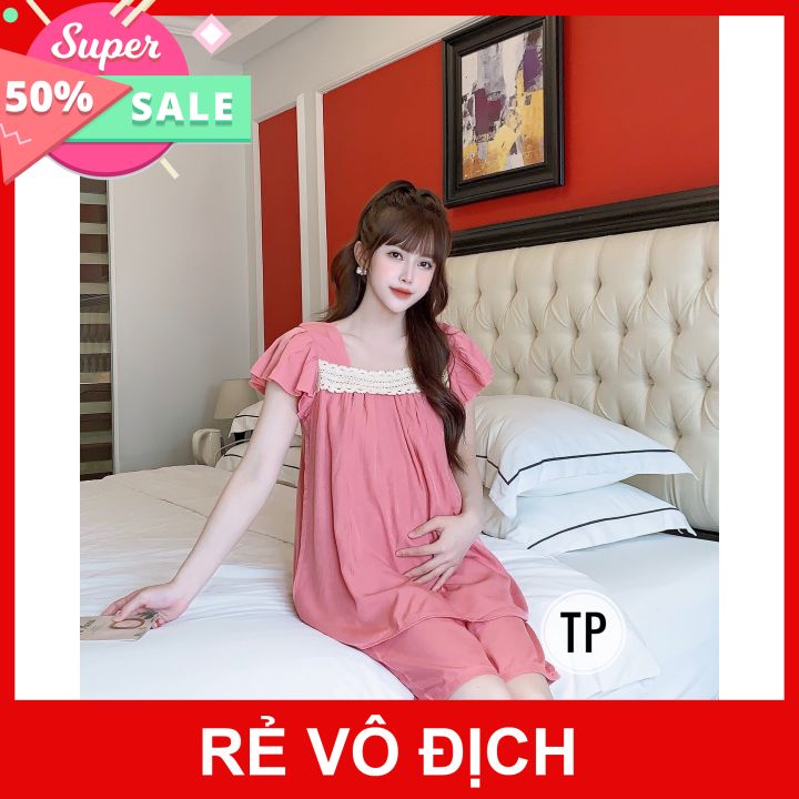 Bộ đồ bầu cho mẹ bầu dễ thương - Bộ bầu và sau sinh cho con bú cho bà bầu mặc nhà đẹp