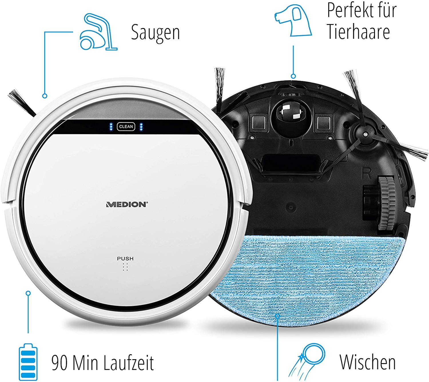 Robot hút bụi & lau nhà medion md18501 của đức - bh 18 tháng