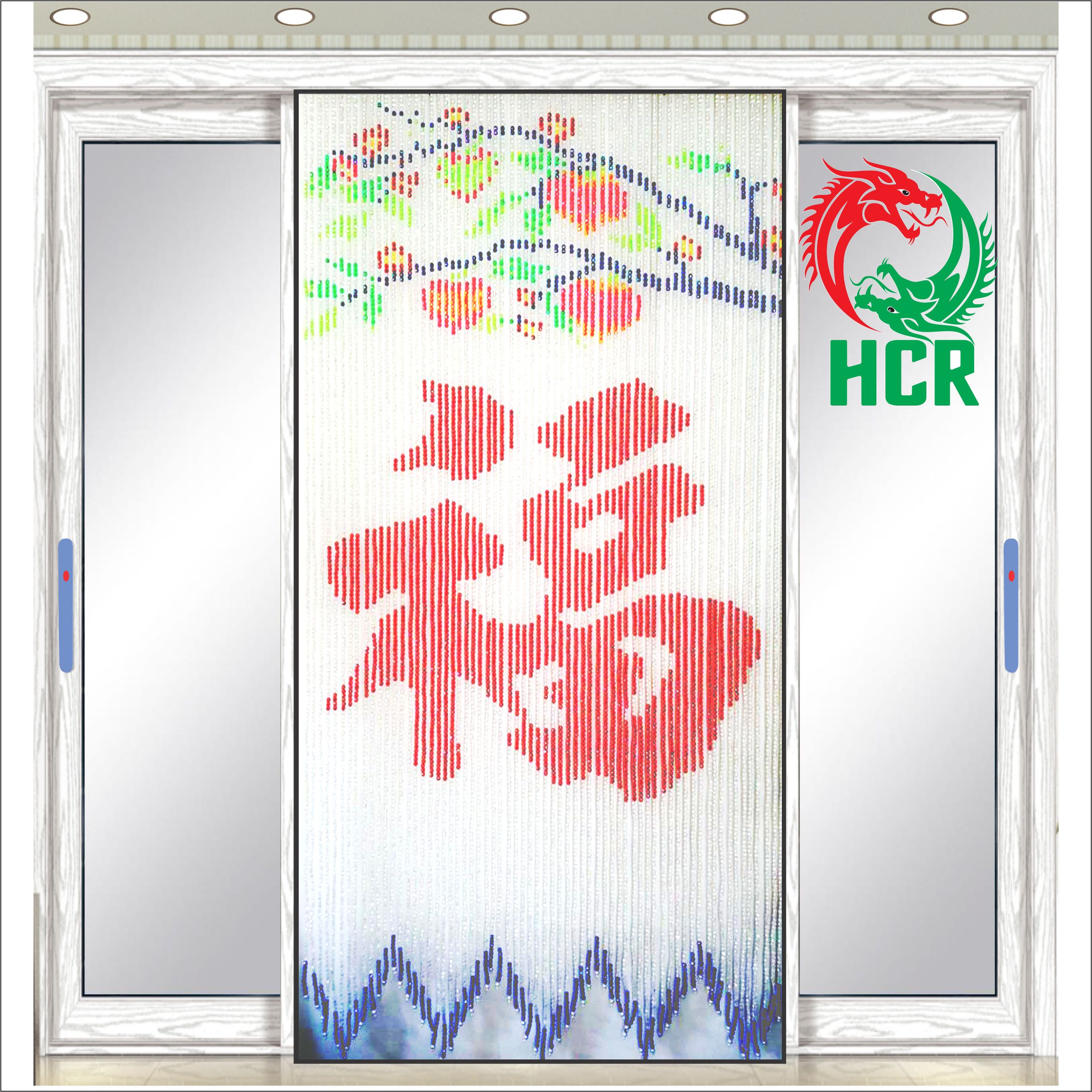 Màn hạt nhựa Pha lê (Chân Sóng) - Công ty Hai Con Rồng - Code 811 Chữ Phước Trái Đào