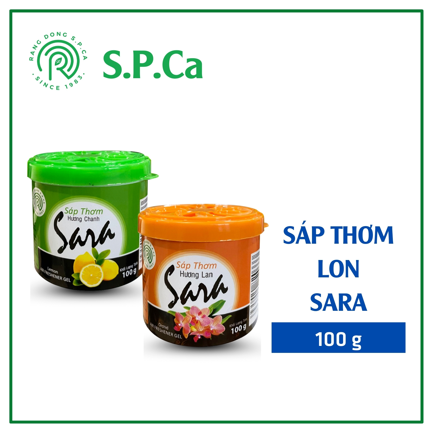 Sáp thơm ô tô Sara 100g thơm lâu hạn chế say xe dùng từ 10 đến  15 ngày ( 2 nắp ) - SPCa000045