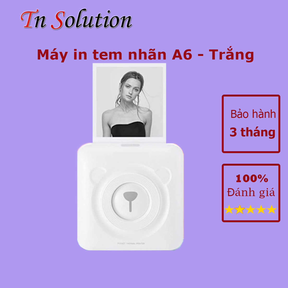 Máy in tem nhãn dán, máy in nhiệt mini Peripage A6- tặng 5 cuộn giấy các loại