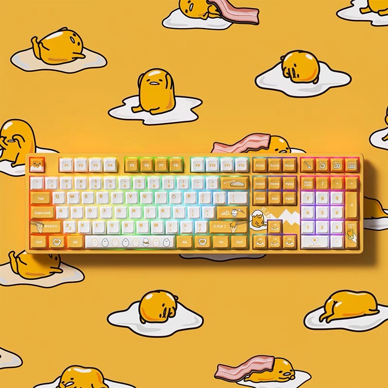 Bàn phím cơ AKKO 5108S phiên bản giới hạn trứng Gudetama có LED RGB hotswap keycap JDA CS crystal switch