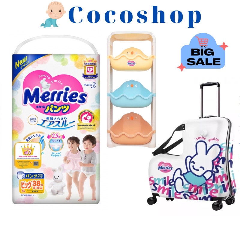 Tã quần/ tã dán merries các size nb90/ s84/ m64/l54/ m58/ l44/ xl38/ xxl26