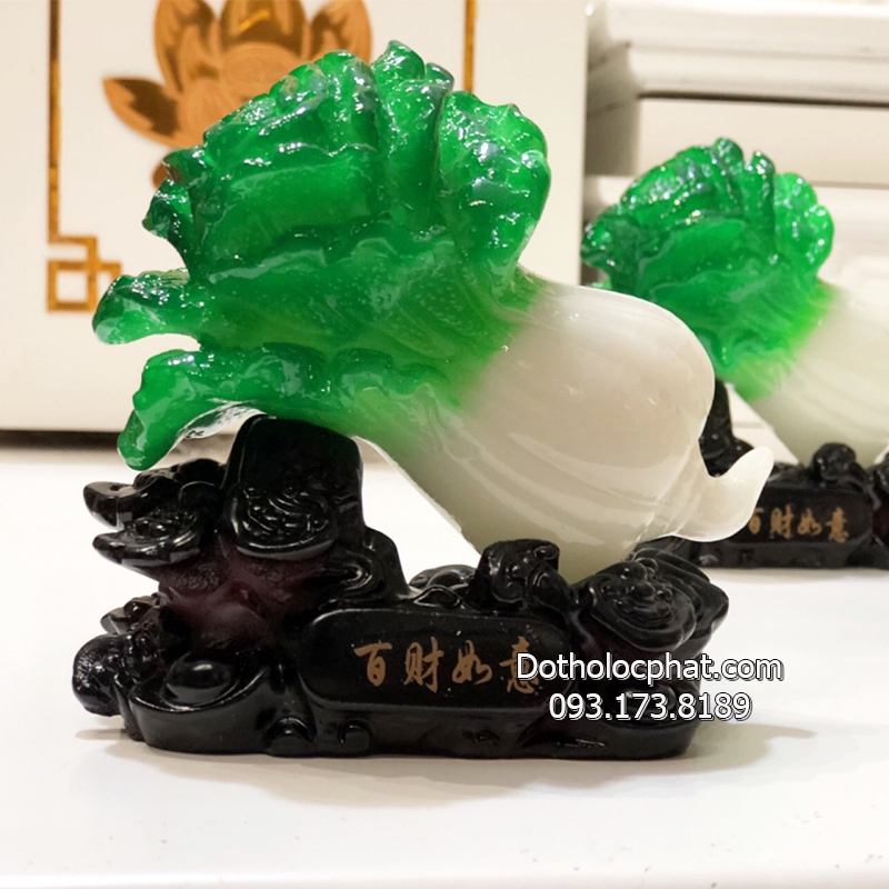 Bắp cải mini phong thủy để bàn thờ Thần Tài, decor bàn làm việc, làm quà tặng phát tài phát lộc 11cm