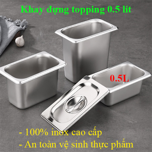 Khay inox đựng thực phẩm GN 1/9 sâu 65mm