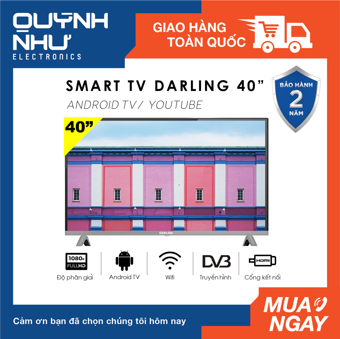 Smart tivi darling 40 inch 40fh964s/40hd959t2/40fh960s - tivi giá rẻ - bảo hành toàn quốc 2 năm