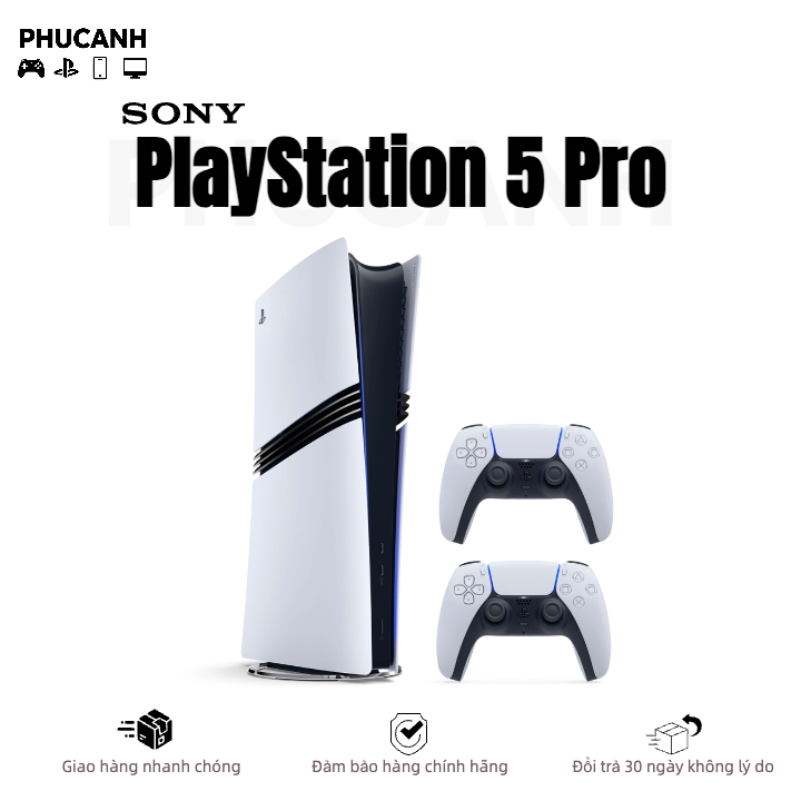 Máy chơi game Sony PlayStation 5 Pro 2TB SSD Bản số (All-Digital) Chính hãng quốc tế - CPU 8 nhân Zen 2, GPU RDNA 16.7 TFLOPS, Ray Tracing nâng cấp, PSSR AI - RAM 16GB GDDR6 + 2GB DDR5, hỗ trợ 4K @ 60-120FPS - Hàng mới nguyên seal