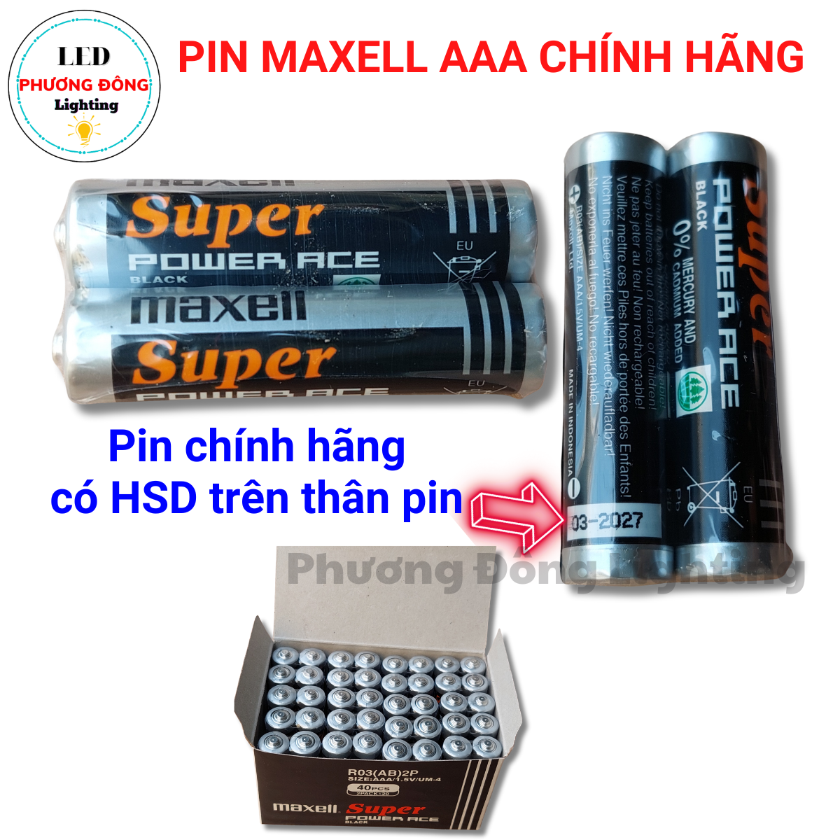 Pin 3a pin tiểu super maxell 1.5v, pin vuông 9v maxell