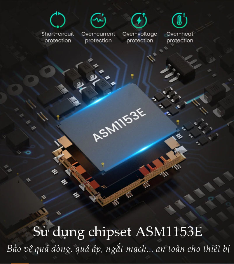 Cáp chuyển đổi USB 3.0 / USB type C sang Sata (7+15) cho ổ cứng ngoài SSD, HDD 2.5 inch, dài 50cm UGREEN CM321 Cáp chuyển đổi USB 3.0 / USB type C sang Sata (7+15) cho ổ cứng ngoài SSD, HDD 2.5 inch, dài 50cm UGREEN CM321
