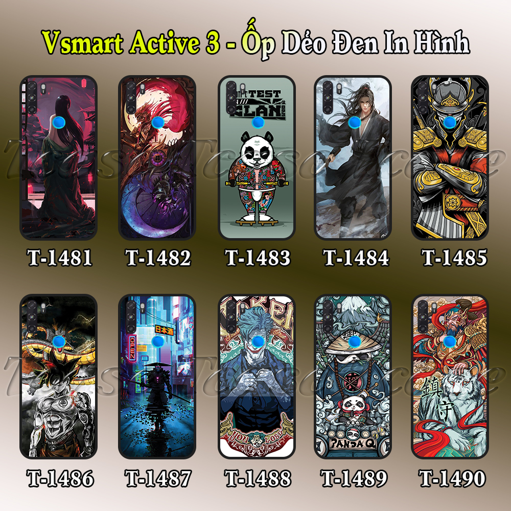 [HCM]Ốp lưng Vsmart Active 3 dẻo đen in hình Samurai X cực ngầu