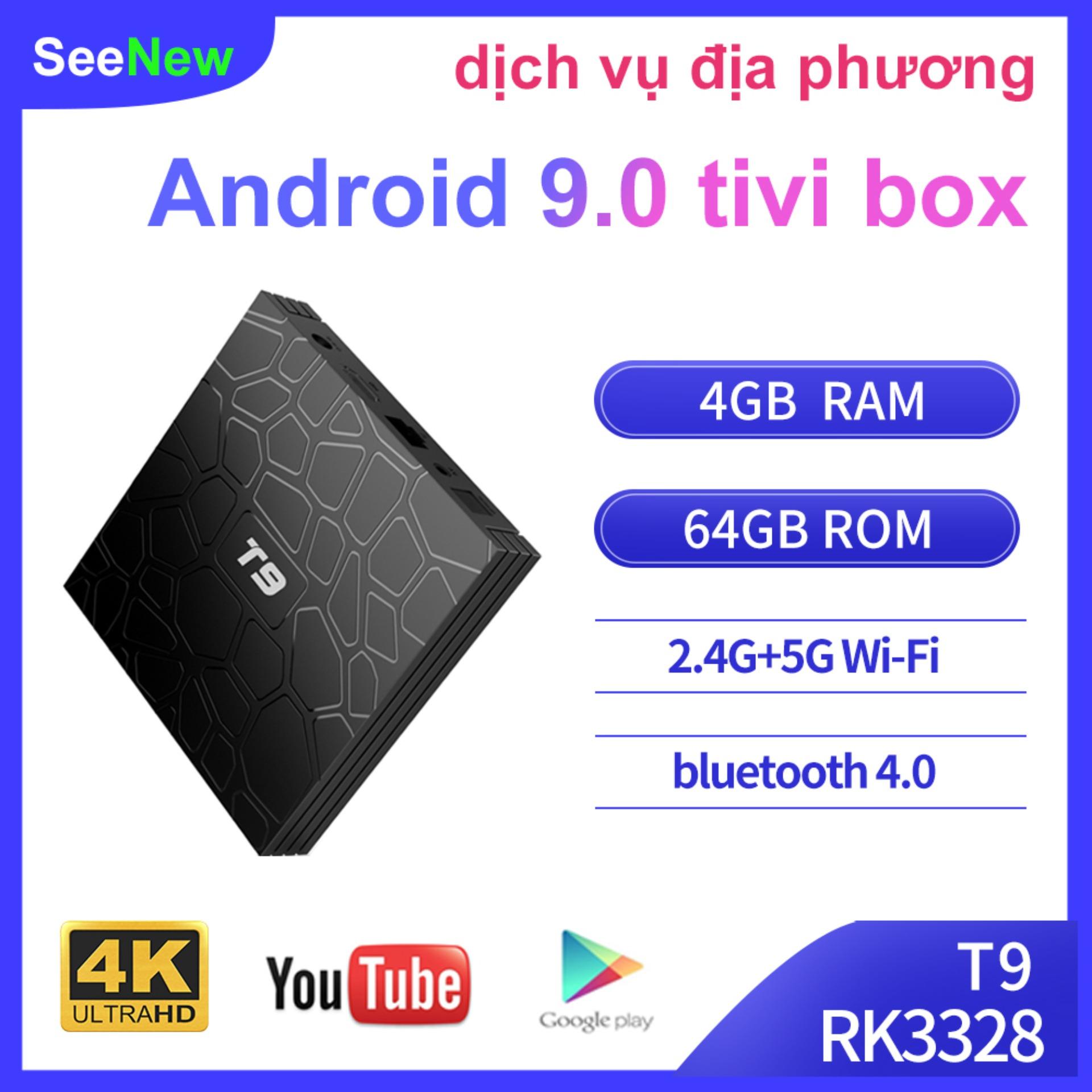 T9 tivi box android 9.0 4gb ram 64gb rom 5ghz wifi rk3328 hỗ trợ bluetooth 4k smart tv box media player