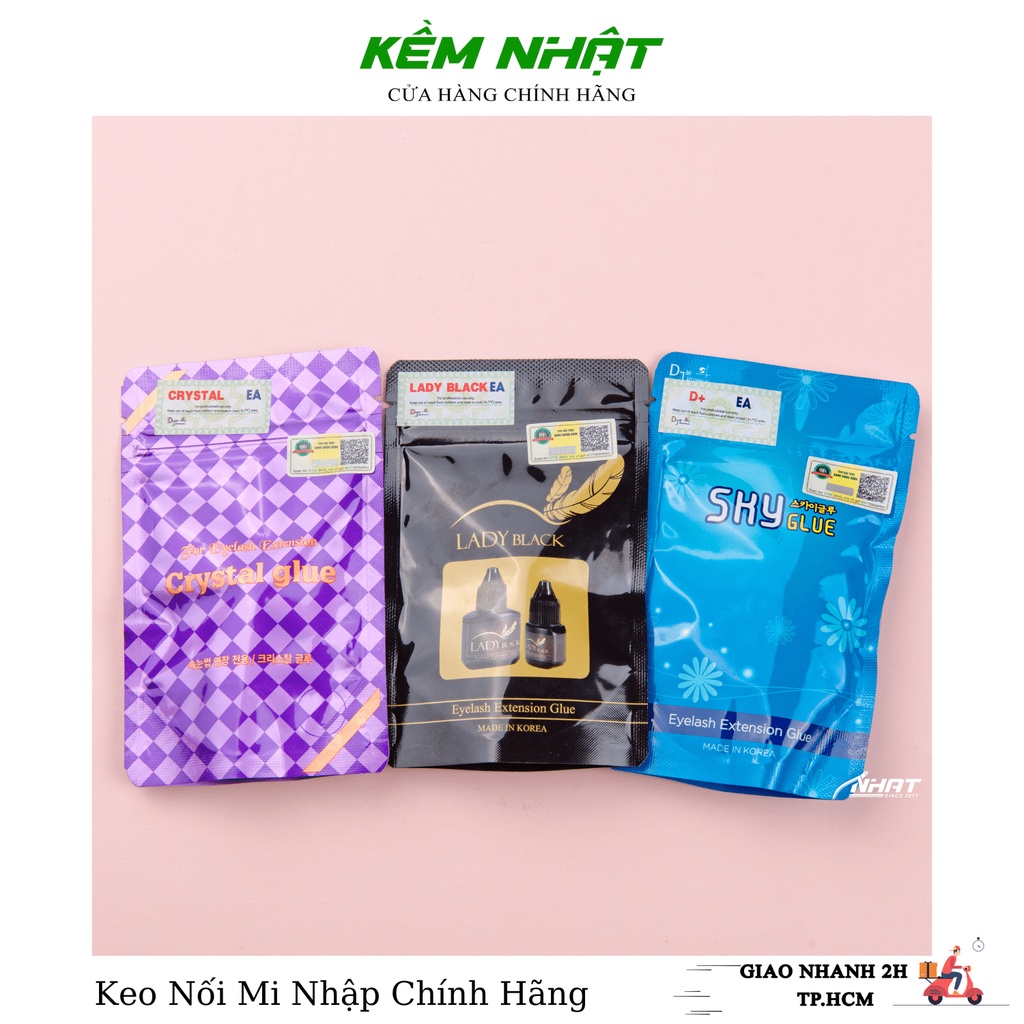 Keo nối mi sky d+ đen, keo crystal glue, keo lady black 5ml - dụng cụ nối mi, tạo fan