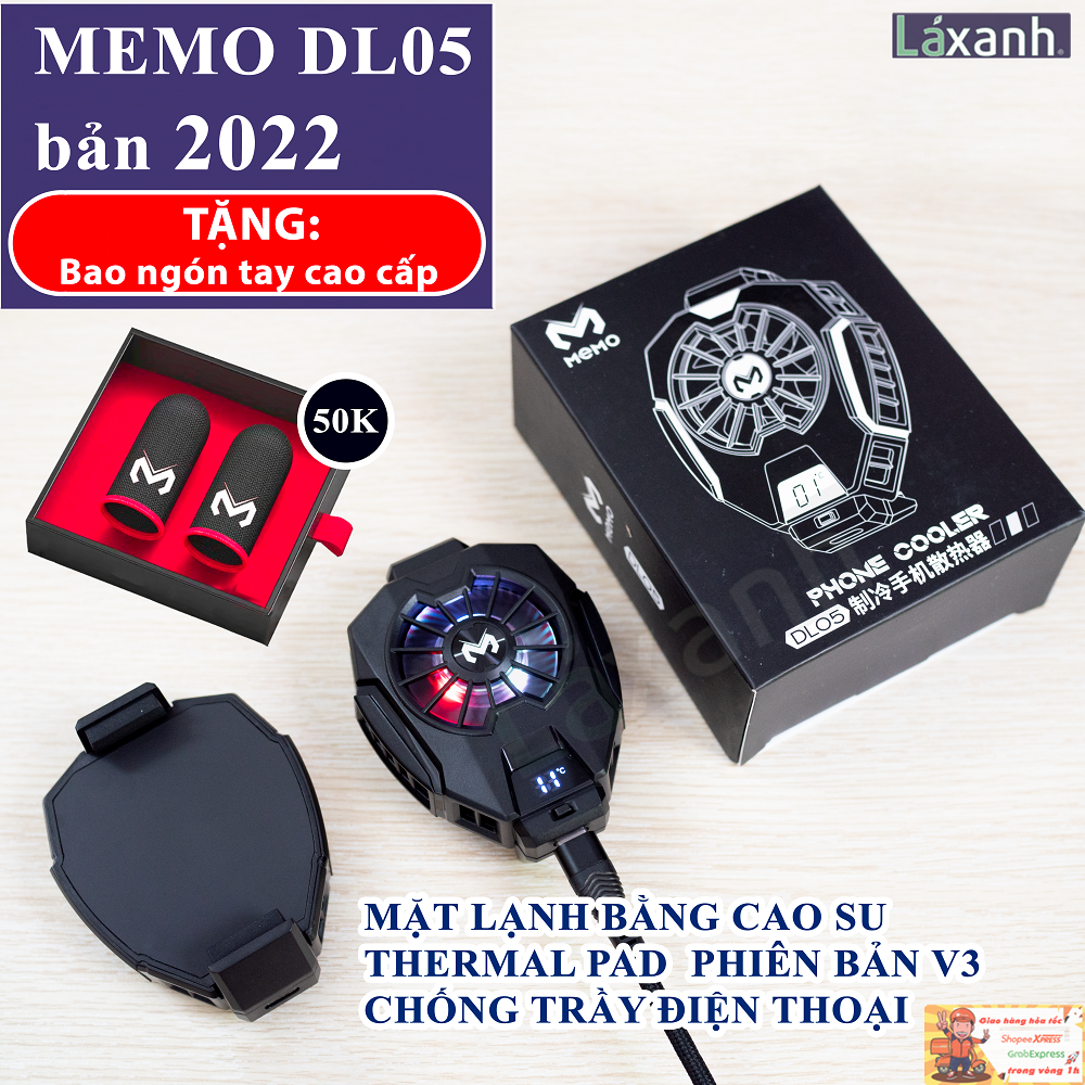 MEMO DL05 v2023 | Sò lạnh giảm nhiệt điện thoại MEMO DL05 Găng tay bao tay chơi game Phím chức năng trigger - Game PUGB, Liên Quân, Live Stream, Facebook, bán hàng, chạy Ads - So lanh tan nhiet gang tay choi game dien thoai iphone samsung xiaom