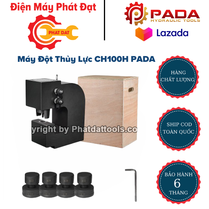Máy Đột Thủy Lực CH100H PADA - đột sắt tối đa 20ly - Bảo hành 6 tháng Giá 45,000,000 Đồng*Miễn phí vận chuyển