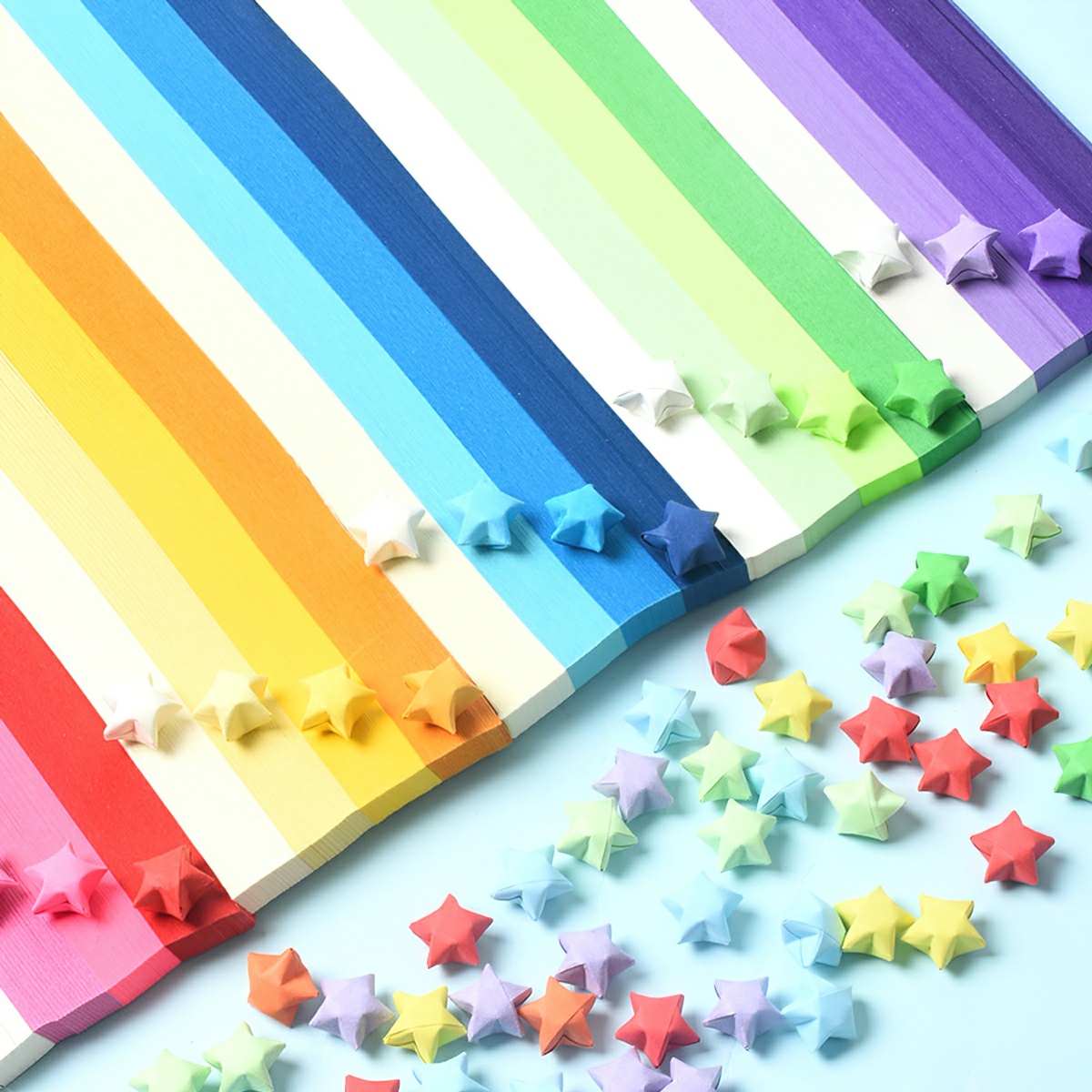 Set 540 Tờ Giấy Xếp Hình Ngôi Sao Năm Cánh Màu Sắc Gradient Sáng Tạo BEAU4