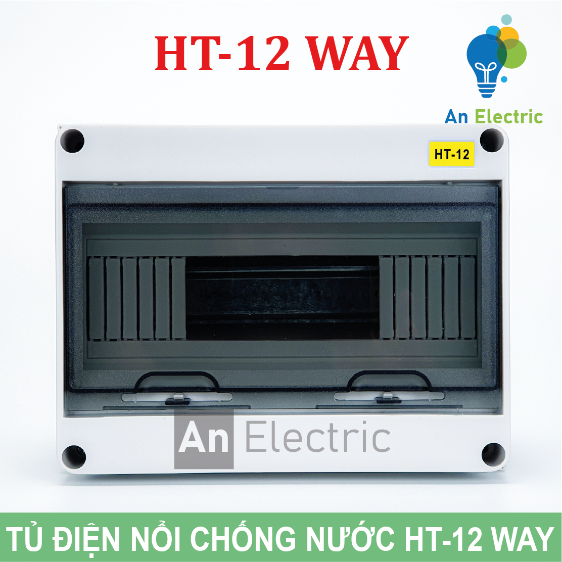 Tủ điện phân phối chống nước HT-12 WAY chuẩn IP65 (HT Series) - Waterproof Power Distribution Boxes HT-12 WAY IP65 (M1)