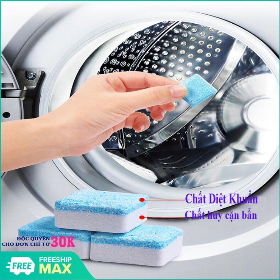Hộp 12 viên tẩy lồng giặt loại bỏ cặn bẩn bảo vệ máy giặt - [Hộp 12] Viên Tẩy Sạch Lồng Máy Giặt