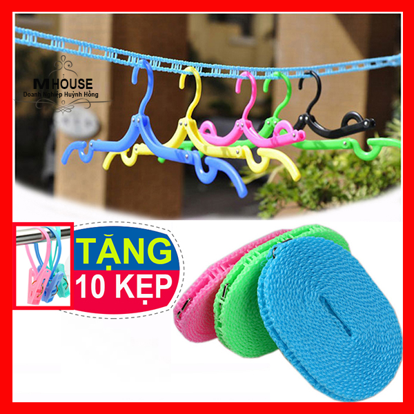 [HCM]Combo 2 Dây Phơi Quần Áo Chống Bay Chống Trượt Dài 5 métMóc Treo Quần Áo Giá Treo Quần Áo Cây Treo Quần Áo Móc Treo Đồ Giá Treo Đồ