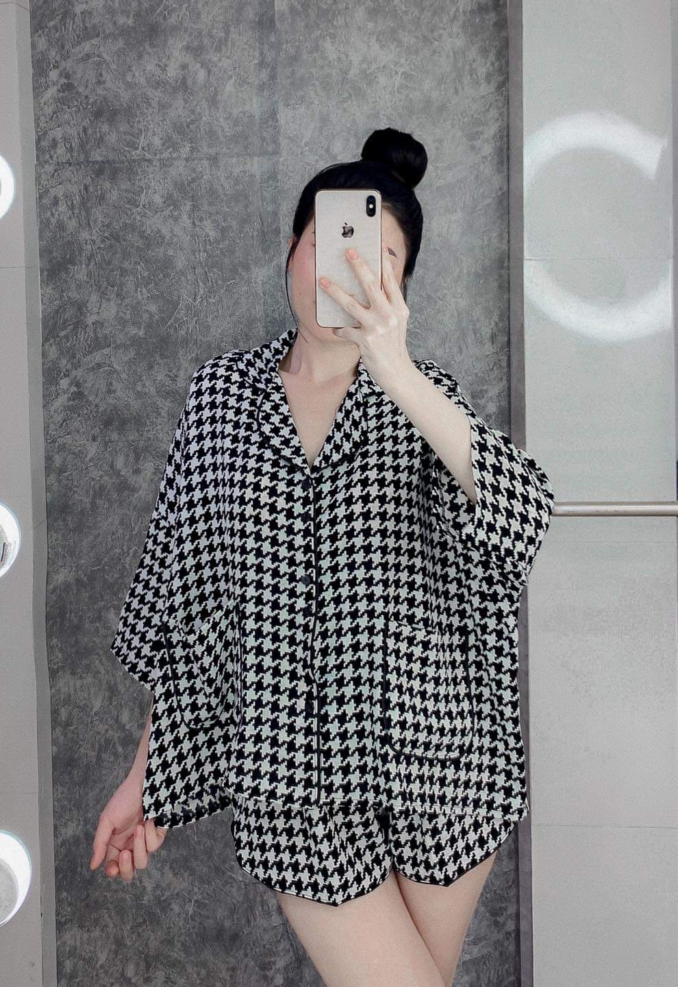 Bộ pijama nữ cánh dơi lụa mango form to dưới 70 kg