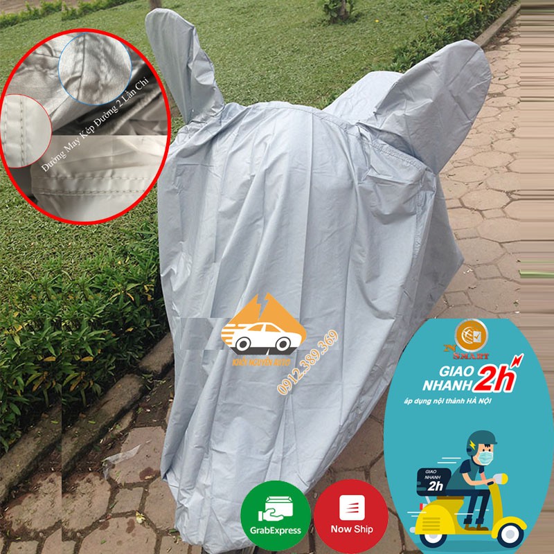 Bạt Phủ Xe Máy Vải Dù Oxford Siêu Bền. Bạt Trùm Xe Máy Thiết kế gọn gàng vừa khít với các loại xe che nắng; mưa