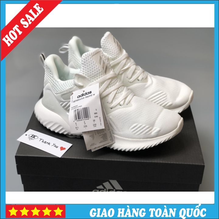 Giày Sneaker Alpha Bounce Trăng Tinh, Giày Thể Thao Nam Nữ Full Phụ Kiện