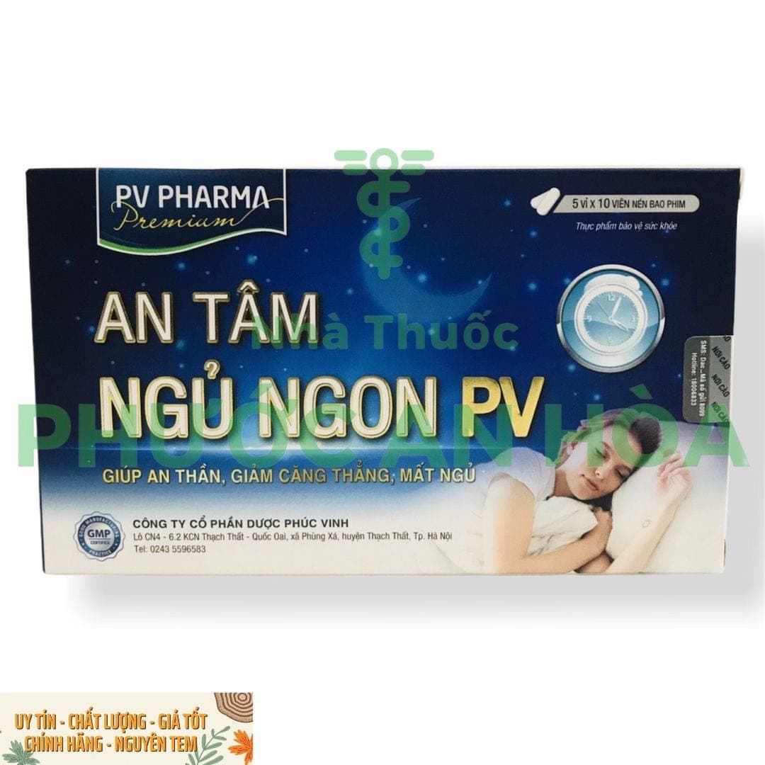 An Tâm Ngủ Ngon PV - Giúp An Thần, Giảm Căng Thẳng Mất Ngủ Từ Thảo Dược (Hộp 50 viên)