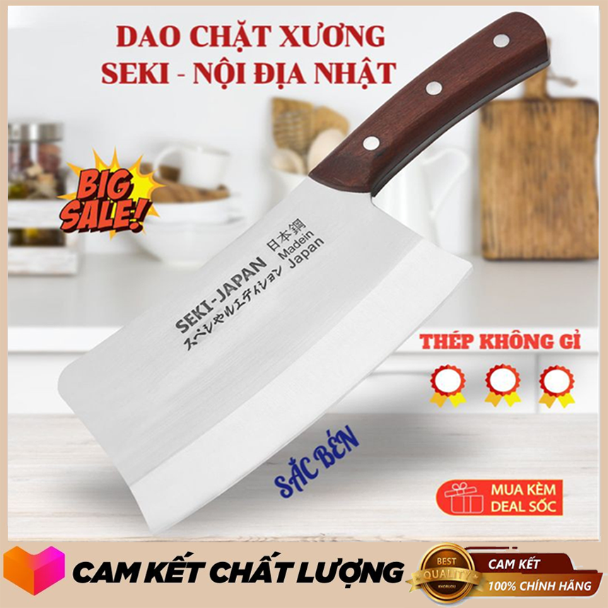 Dao chặt seki japan hàng nội địa nhật bản chính hãng, dao chặt chặt xương, dụng cụ nhà bếp inox chống gỉ xét nhập khẩu siêu bền