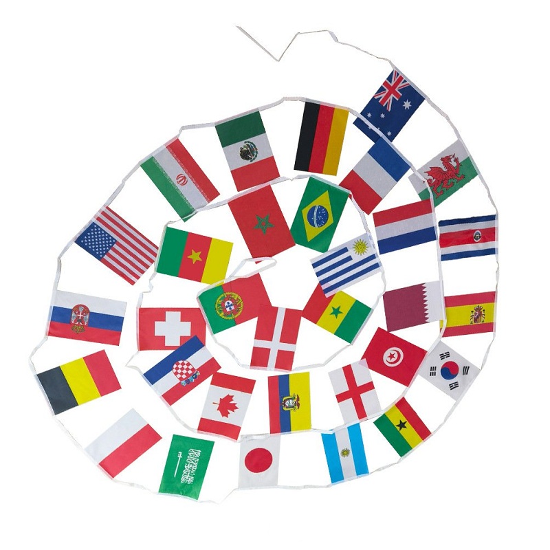 Dây cờ world cup 2022 - bao gồm 32 lá cờ của 32 quốc gia tham dự world cup 2022