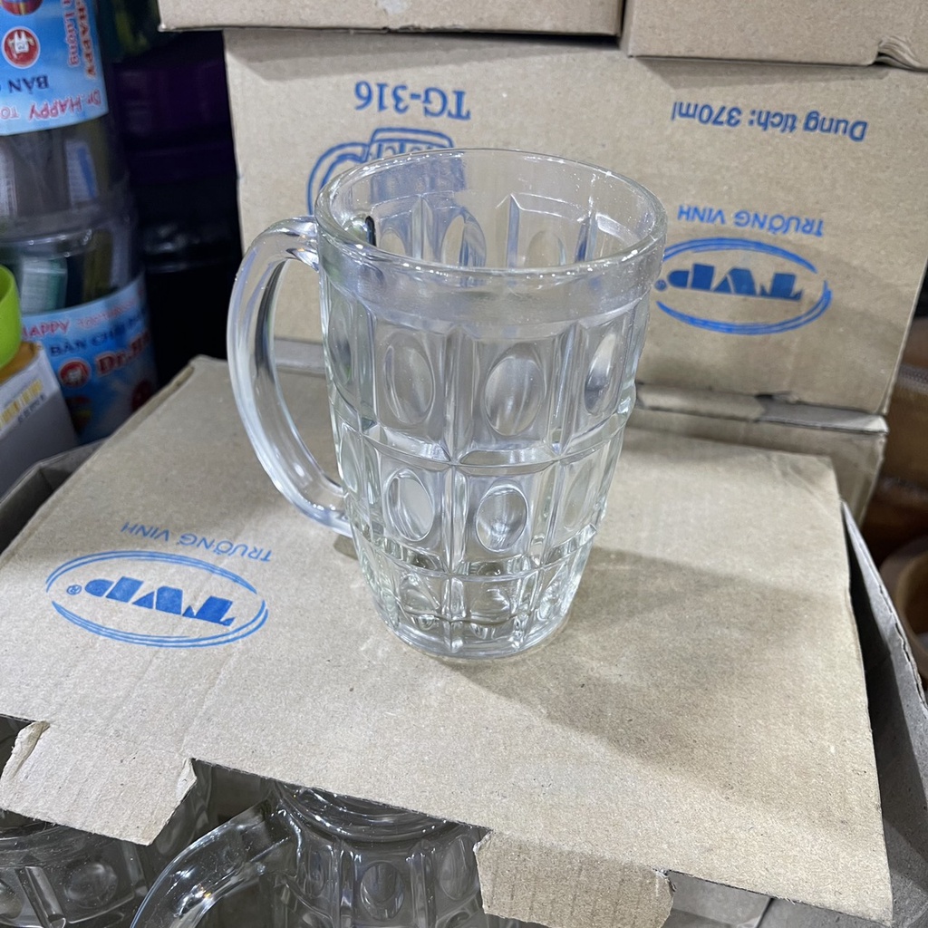 Combo 6 ly uống bia có quai chắc chắn an toàn tiện dụng