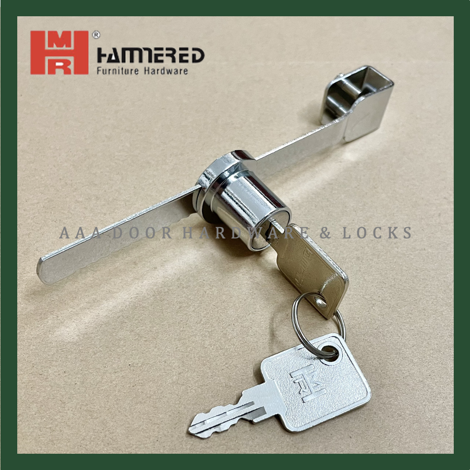 Khóa tủ kính răng cưa HAMMERED kèm 2 chìa khóa tiện dụng