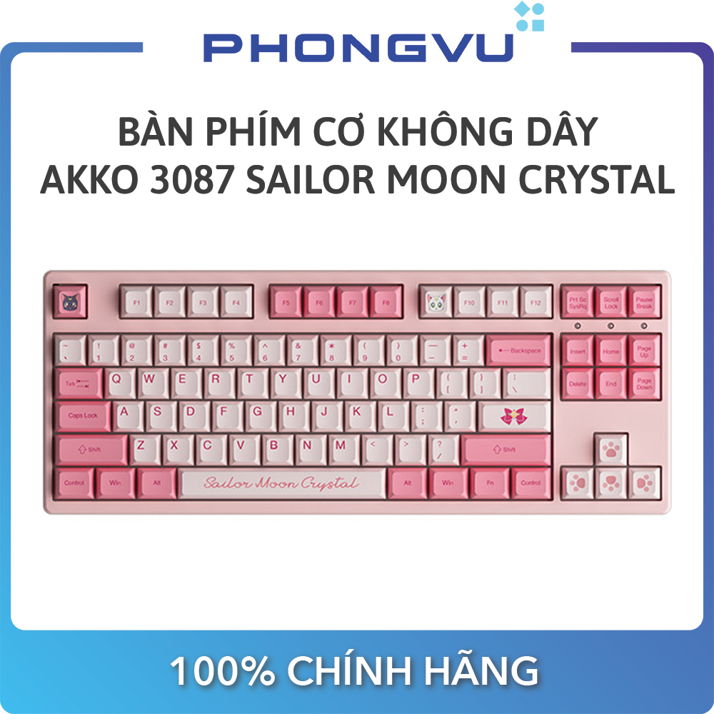 Bàn phím cơ không dây akko 3087 sailor moon crystal - bảo hành 24 tháng