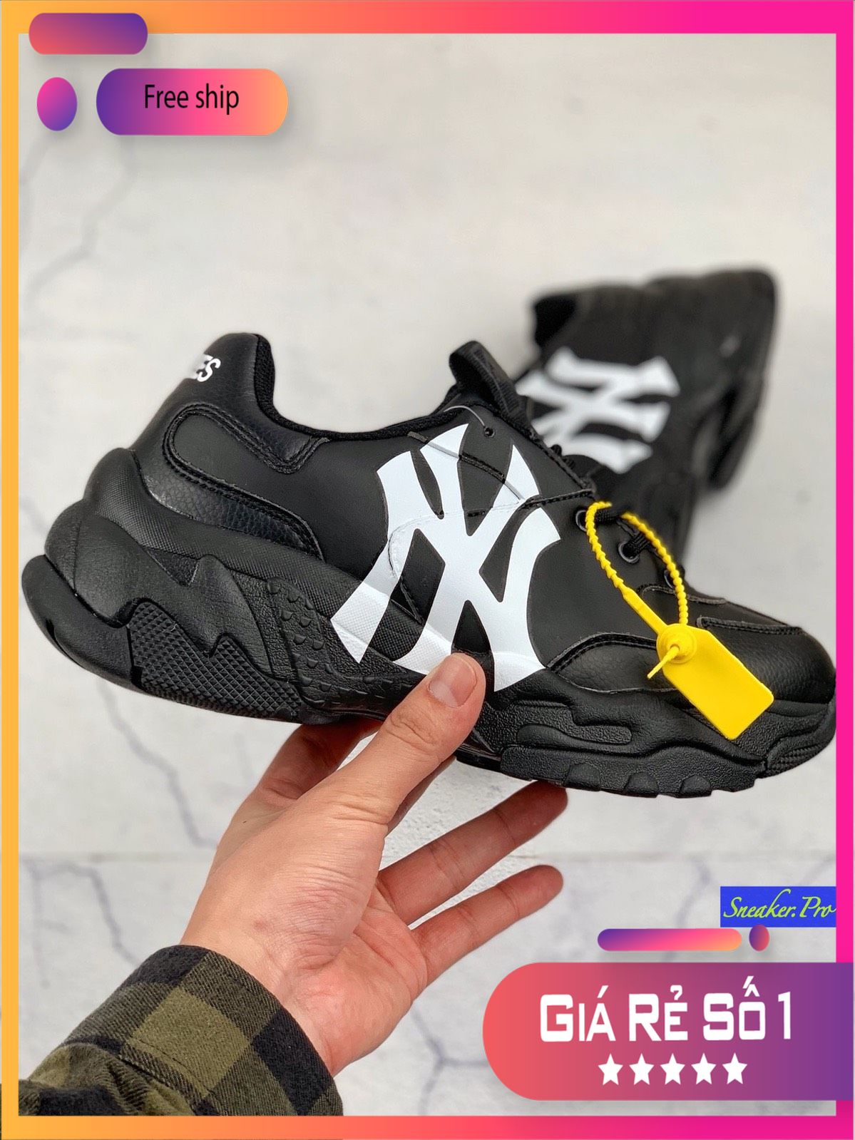 [FreeshipMAX] (SALE CỰC SỐC + FULL BOX) Giày thể thao nam nữ MLB Big Ball Chunky đen cực đẹp dành cho nam nữ