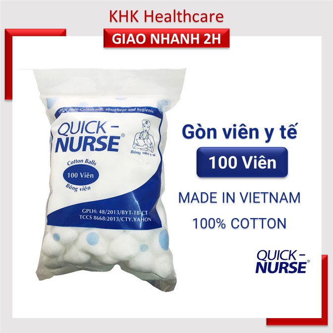 Gòn viên Quick Nurse (bịch 100 viên) sản xuất tại Việt Nam
