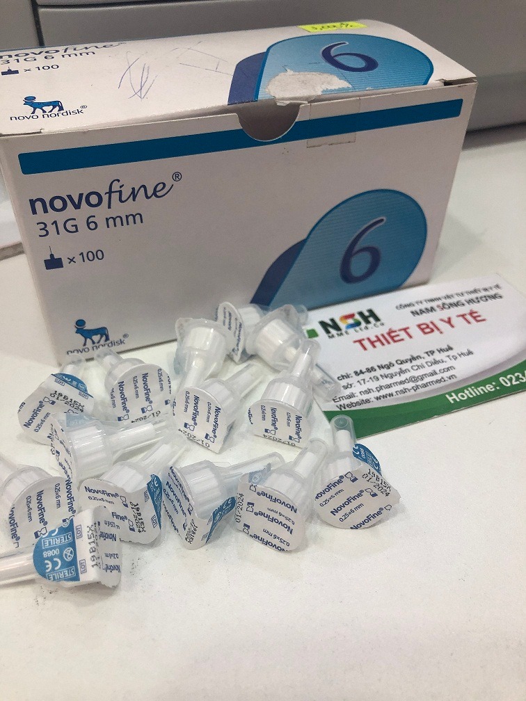 Combo 50 Đầu kim tiêm kim chích tiểu đường insulin kim bánh ú Novofine 31G 6mm vô trùng sử dụng cho kim tiêm tiểu đường của Novo Nordisk