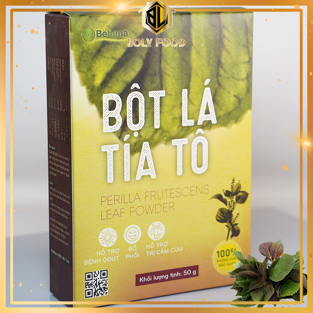 Bột tía tô nguyên chất Behena - Hỗ trợ giải cảm cúm giảm đau do Gout 50Gr