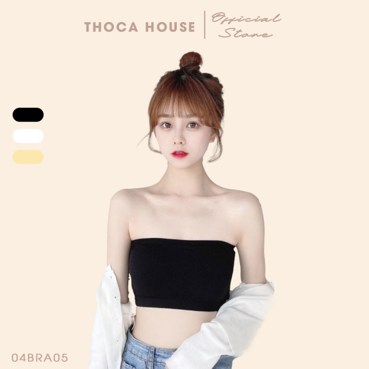 Áo bra nữ dạng ống vân trơn thun co giãn THOCA HOUSE 3 màu đen, trắng, nude, đường chỉ may chắc chắn hàng nhập khẩu cao cấp