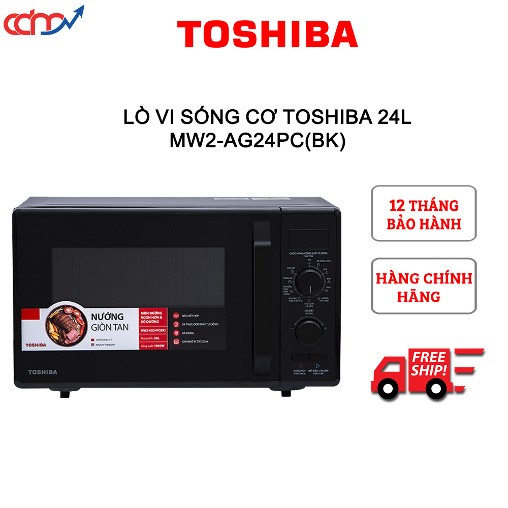 Lò vi sóng cơ có nướng Toshiba MW2-AG24PC(BK) 24L - Hàng chính hãng - Nhập khẩu Thái Lan