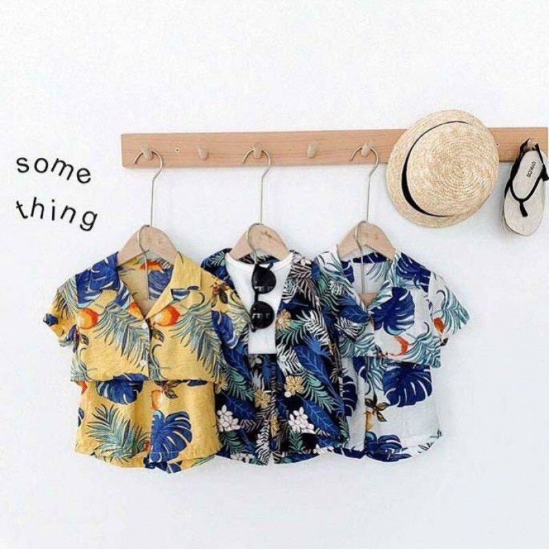 Đồ bộ quần áo cộc tay cho bé họa tiết hoa quả QATE549