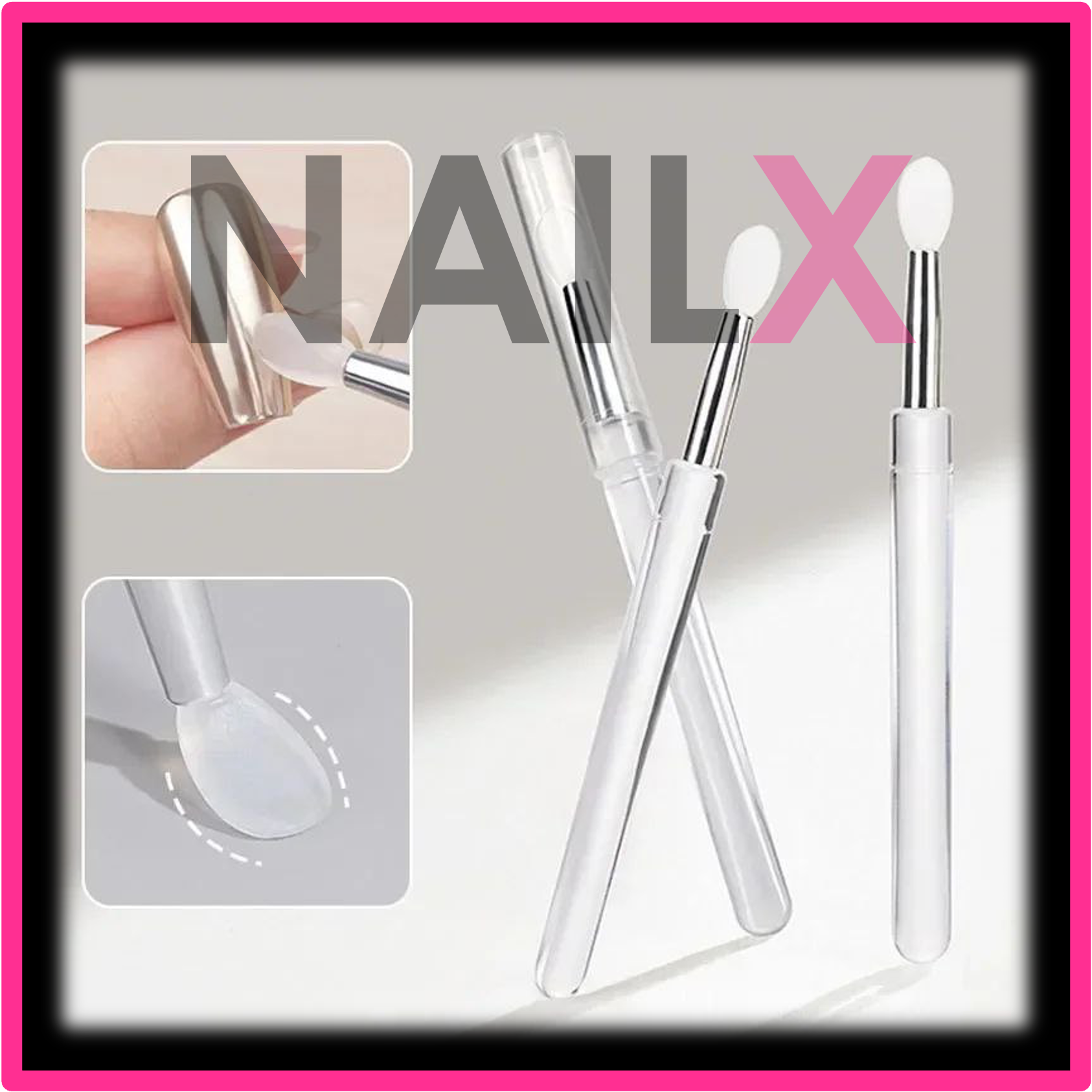 Cọ silicon chà tráng gương, chà bột gương đầu silicon