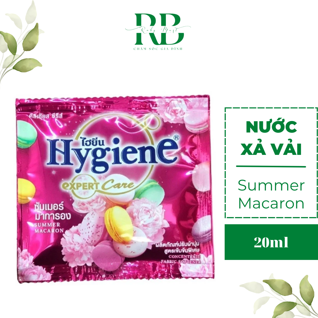 Nước Xả Vải Hygiene Hồng Expert Care Summer Macaron 20ml Chính Hãng Thái Lan Dây 12 Gói