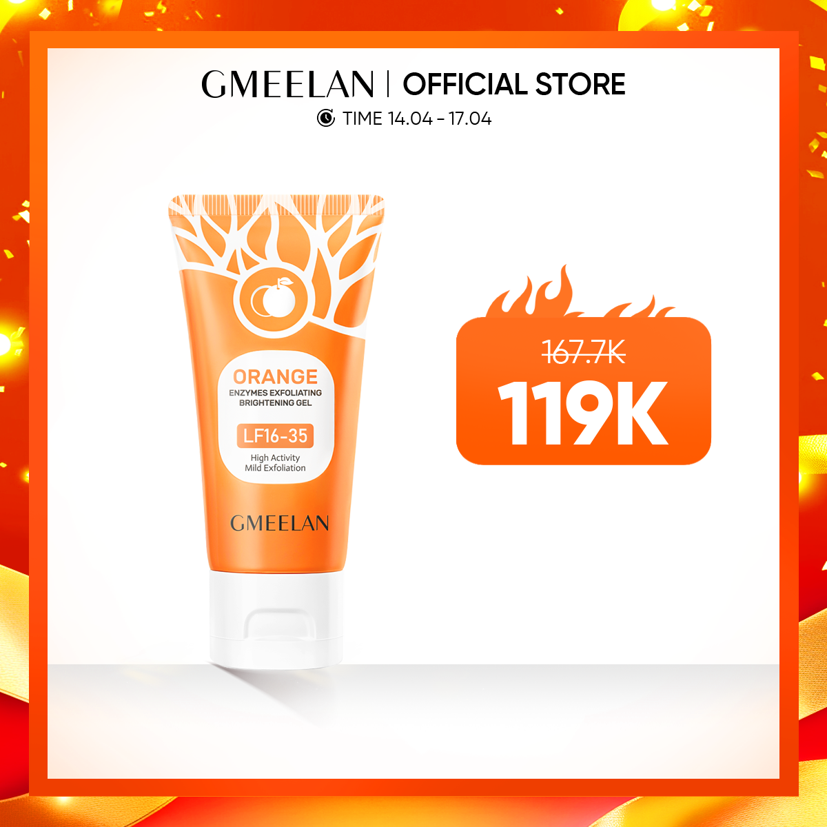 Gmeelan exfoliate gel 50g orange gel exfoliator gentle facial exfoliation whitening deep cleansing skin whitening cream