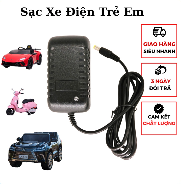 Sạc xe điện trẻ em 6V 12V 1000ma sạc nhanh tự ngắt khi đầy có đèn báo sạc