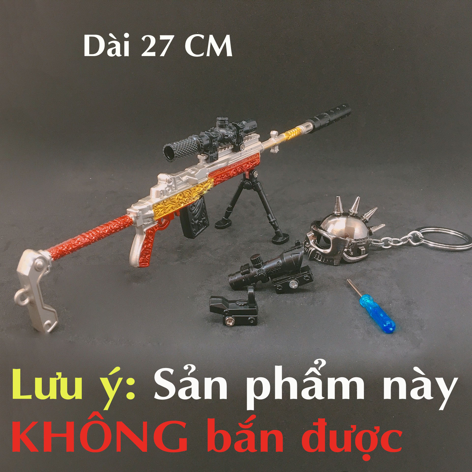 Mô Hình Mini 14 Skin Red 3 Scope Kèm Mũ 3 Trong PUBG