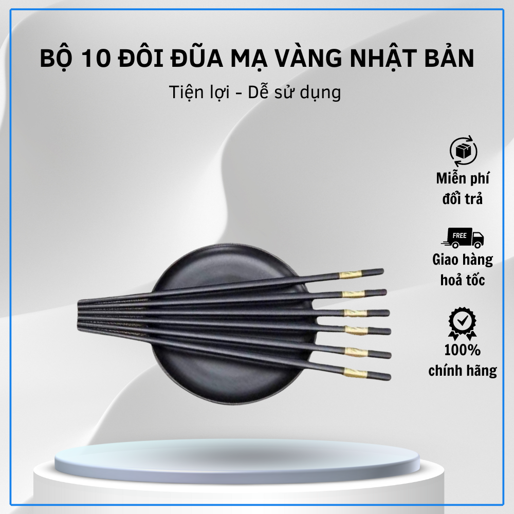 [HCM]Bộ 10 Đôi Đũa Ăn Cơm Đũa Nhựa Cao Cấp  Dua Phong Cách Nhật Bản Chất liệu cao cấp đẹp bắt mắt chống mốc mối mọt chống cháy dài 24cm  đồ dùng nhà bếp
