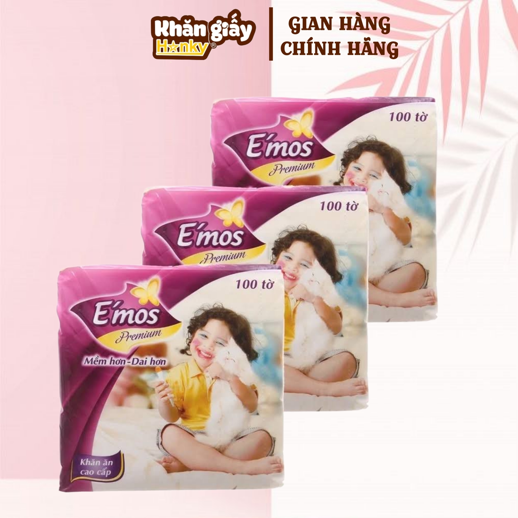 Thùng 30 gói khăn giấy ăn Emos cao cấp siêu dai siêu mịn hàng Việt Nam hàng đẹp