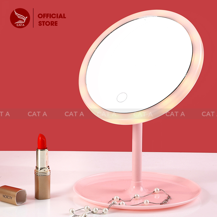 Hàng có sẵn - Gương trang điểm để bàn cảm ứng có đèn LED - Bộ sản phẩm đa năng hữu dụng siêu hot 2020